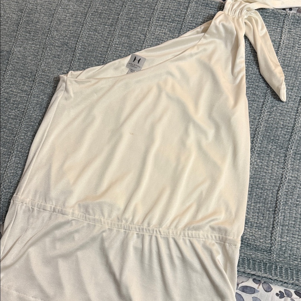 Halston Heritage Satin Ivory Top - Picture 2 of 5